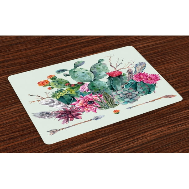Heat-Resistant Washable Clean Kitchen Place Mats for Dining Table Decoration Oarencol Cactus Llama Africa Animal Plants Flowers Placemats Table Mats Set of 4 Heat-Resistant Washable Clean Kitchen Place Mats for Dining Table Decoration Oarencol Cactus Llama Africa Animal Plants Flowers Placemats Table Mats Set of 4